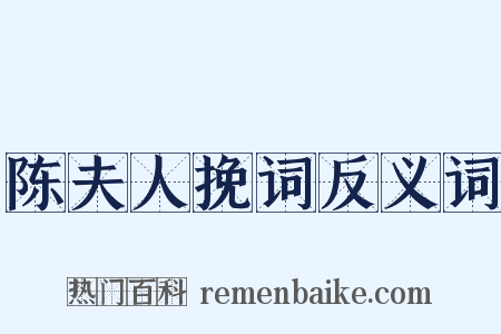 陈夫人挽词反义词是什么意思的图片